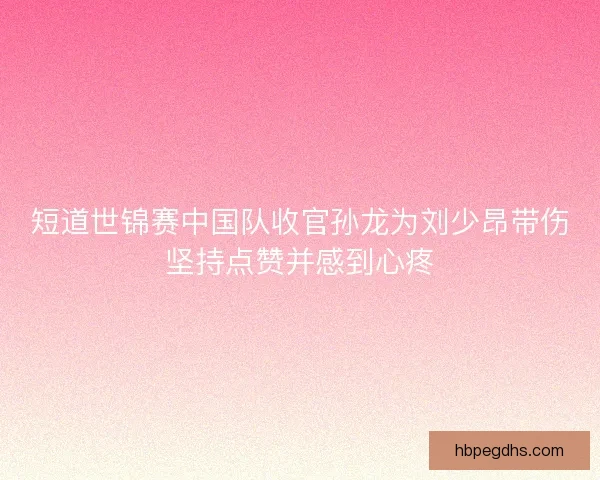 短道世锦赛中国队收官孙龙为刘少昂带伤坚持点赞并感到心疼