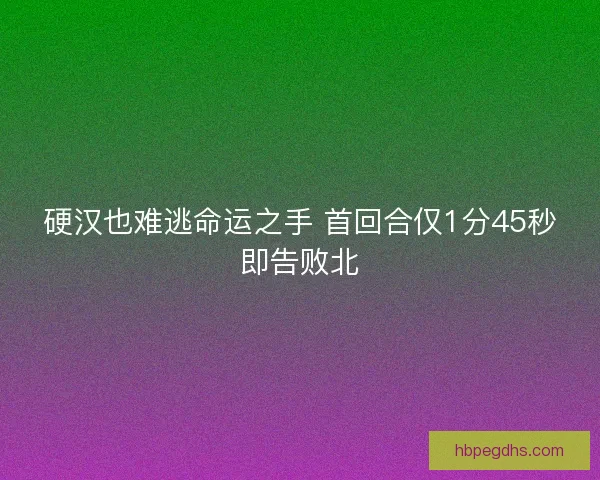 硬汉也难逃命运之手 首回合仅1分45秒即告败北