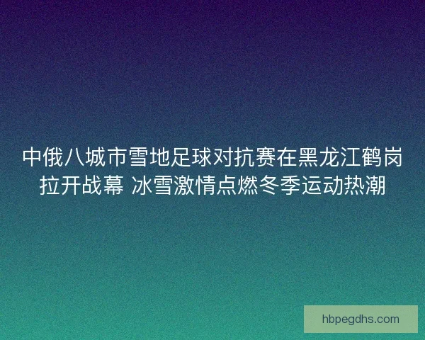 中俄八城市雪地足球对抗赛在黑龙江鹤岗拉开战幕 冰雪激情点燃冬季运动热潮 中俄八城市雪地足球对抗赛在黑龙江鹤岗拉开战幕 冰雪激情点燃冬季运动热潮